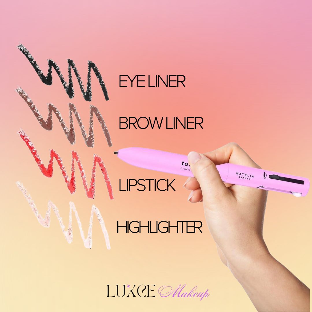 Luxce 4-in-1 Makeup Pen (Eye Liner, Eyebrow Liner, Lip Liner, & Highlighter)
