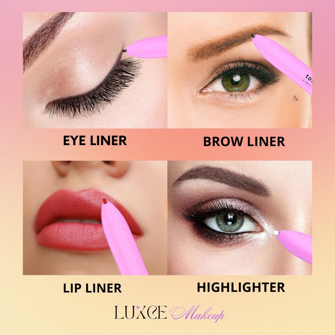 Luxce 4-in-1 Makeup Pen (Eye Liner, Eyebrow Liner, Lip Liner, & Highlighter)