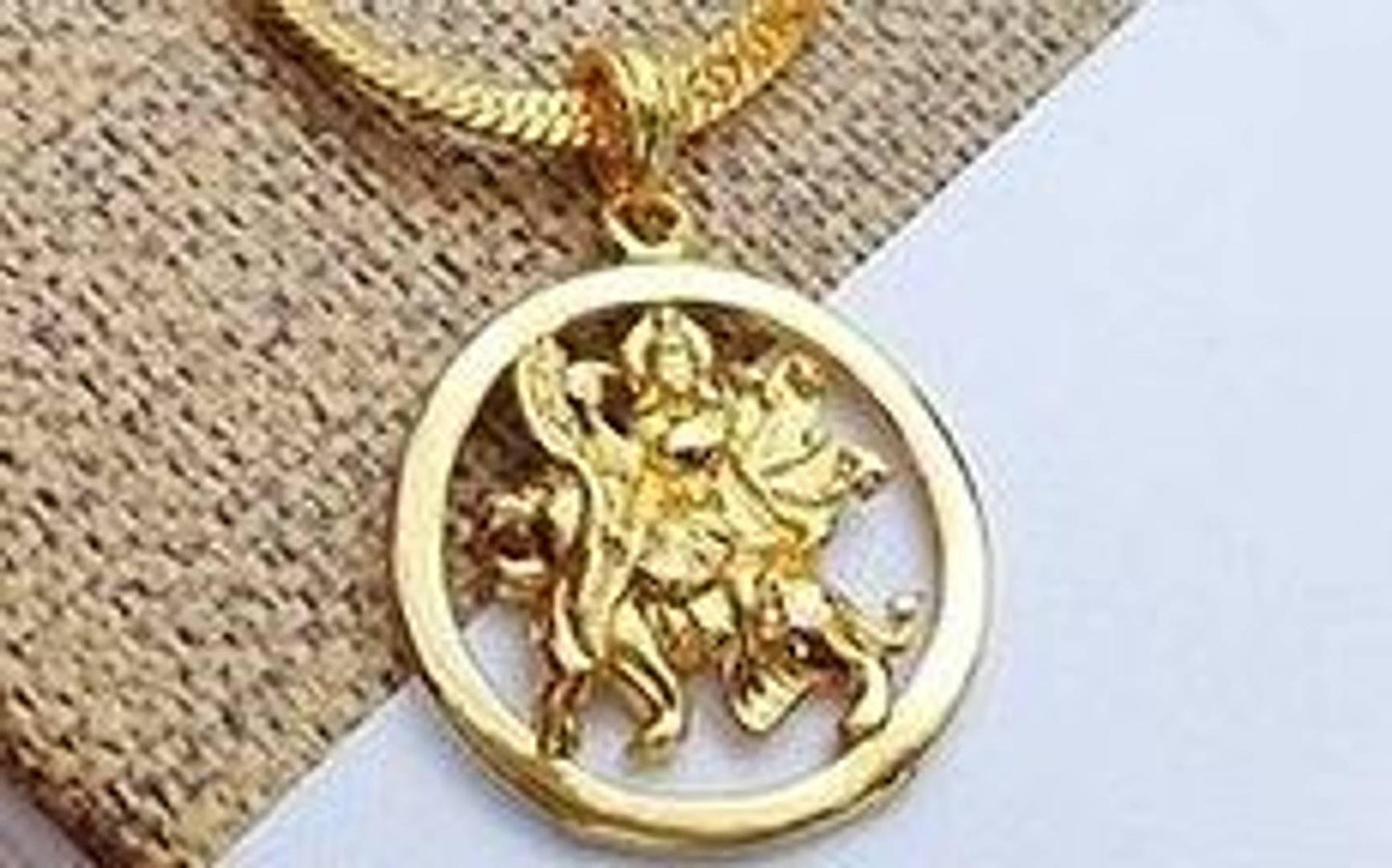 DURGA MAA LOCKET WITH  GOLD PLATED CHAIN